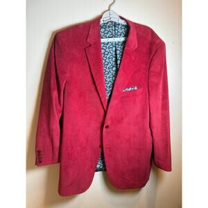 Alan Flusser Red Corduroy Blazer Men’s 46R XL